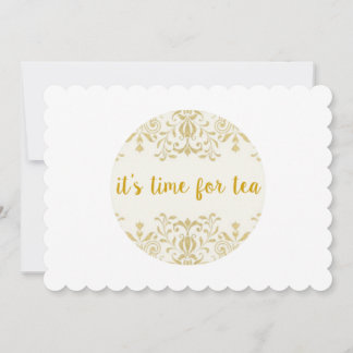 Tea Time Scalloped Invitations Kaart