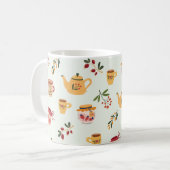 Tea Time Seamless Patroon Koffiemok (Voorkant links)