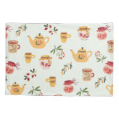 Tea Time Seamless Patroon Kussensloop (Achterkant)