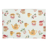 Tea Time Seamless Patroon Kussensloop (Voorkant)