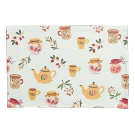 Tea Time Seamless Patroon Kussensloop