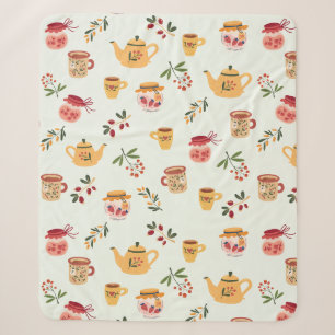 Tea Time Seamless Patroon Sherpa Deken