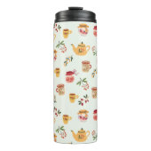 Tea Time Seamless Patroon Thermosbeker (Voorkant)