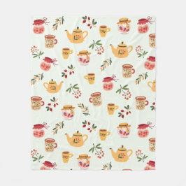 Tea Time Seamless Pattern Baby Fleece Deken