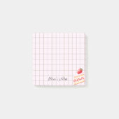 Tea Time Strawberry Cake - Personalized Grid Stick Post-it® Notes (Voorkant)