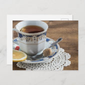 Tea time Tea cup briefkaart voor postkruising (Voorkant / Achterkant)