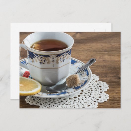 Tea time Tea cup briefkaart voor postkruising (Voorkant / Achterkant)