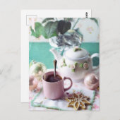 Tea time Tea cup briefkaart voor postkruising (Voorkant / Achterkant)