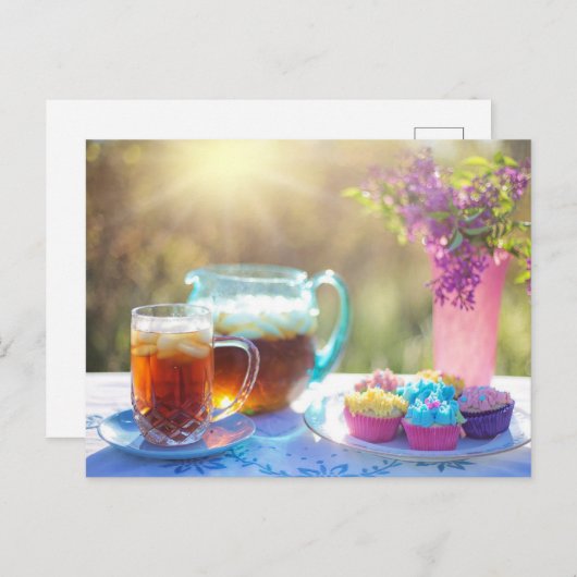 Tea time Tea cup briefkaart voor postkruising (Voorkant / Achterkant)