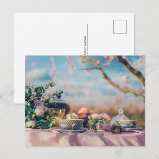 Tea time Tea cup briefkaart voor postkruising (Voorkant / Achterkant)