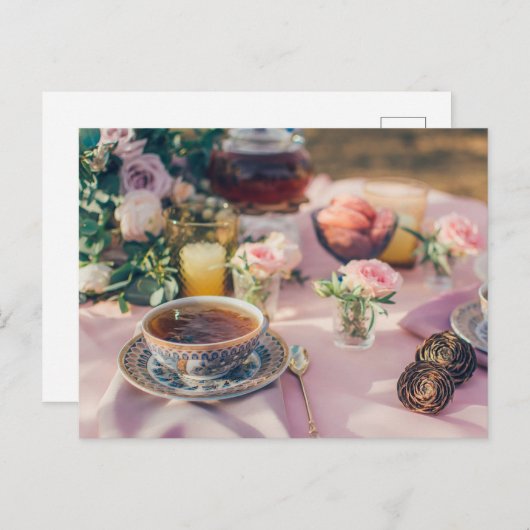Tea time Tea cup briefkaart voor postkruising (Voorkant / Achterkant)