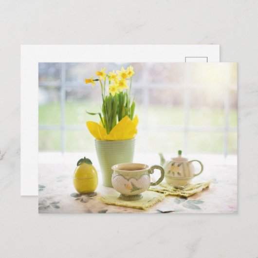 Tea time Tea cup briefkaart voor postkruising (Voorkant / Achterkant)
