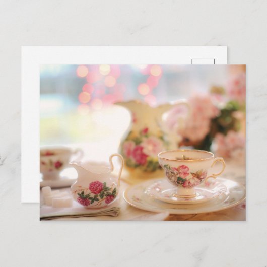 Tea time Tea cup briefkaart voor postkruising (Voorkant / Achterkant)