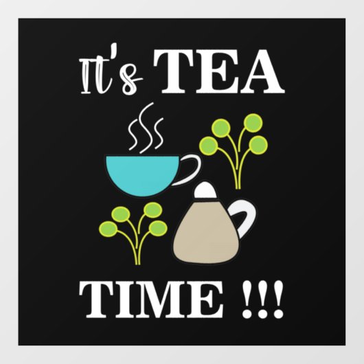 Tea Time Tea Cup Teapot Tea House Raamsticker (Vel)