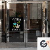 Tea Time Tea Cup Teapot Tea House Raamsticker (Kantoordeur)
