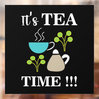 Tea Time Tea Cup Teapot Tea House Raamsticker