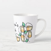 Tea Time Teabags jouw naam aanpassen Latte Mok (Rechts)