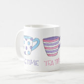 Tea Time Teacups Tea Party Pastel Koffiemok (Voorkant links)