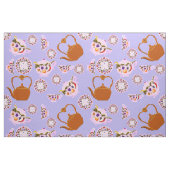 Tea Time Teapot Teacup Bord Copper Kettle patroon Stof (Fat Quarter)