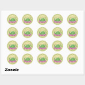 Tea Time Theepot Spring Plaid Ronde Sticker (Vel)