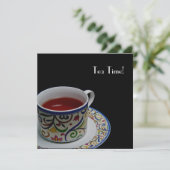 Tea Time. Uitnodiging (Staand voorkant)