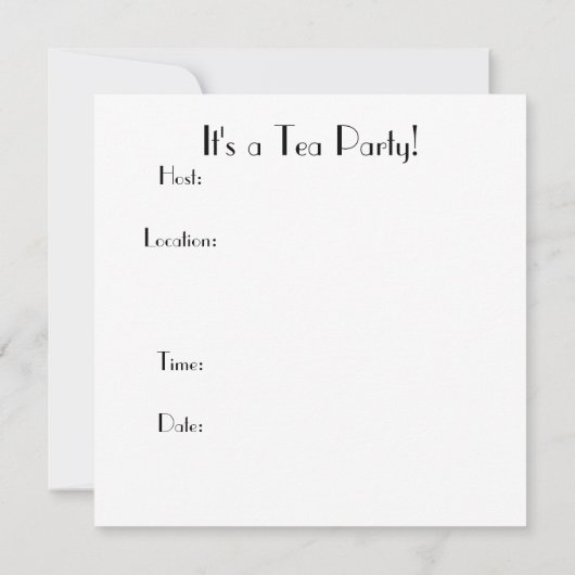 Tea Time. Uitnodiging (Achterkant)