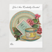 Tea Time Uitnodiging Briefkaart (Voorkant)