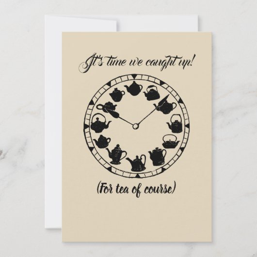 Tea time-uitnodiging voor theeliefhebbers kaart (Voorkant)