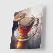 Tea Time Vierkante Klok (Hoek)