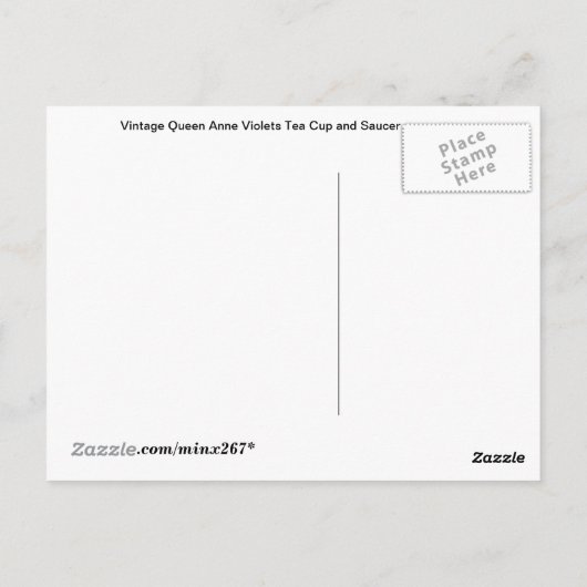 Tea Time -  Violets Tea Cup Briefkaart (Achterkant)