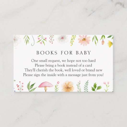 Tea Time Whimsical Wildflower Books voor Baby Informatiekaartje (Voorkant)