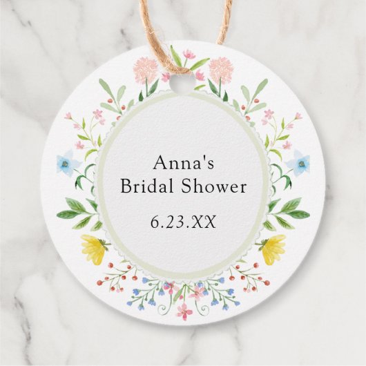 Tea Time Whimsical Wildflower Gift Labels (Achterkant)