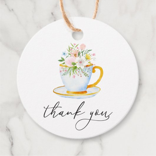 Tea Time Whimsical Wildflower Gift Labels (Voorkant)