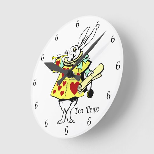 Tea Time White Rabbit Ronde Klok (Hoek)