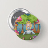 Tea Time with Alice - Knop Ronde Button 5,7 Cm (Voorkant /achterkant)