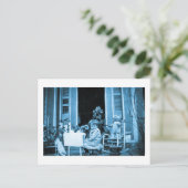Tea Time with Friends (Blue Toned) Briefkaart (Staand voorkant)