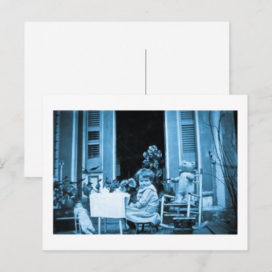 Tea Time with Friends (Blue Toned) Briefkaart (Voorkant / Achterkant)