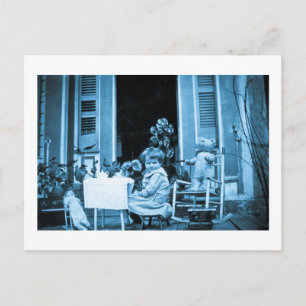 Tea Time with Friends (Blue Toned) Briefkaart