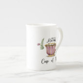 Tea time word art porselein kop (Voorkant rechts)