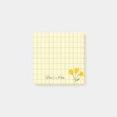 Tea Time Yellow Flower - Personalized Grid Sticky Post-it® Notes (Voorkant)
