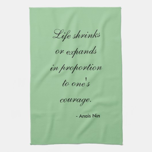 Tea Towel - Anais Nin life groeit uit Theedoek (Verticaal)