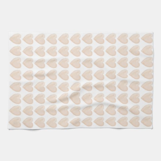 Tea Towel - Beige Love Hearts Theedoek (Horizontaal)