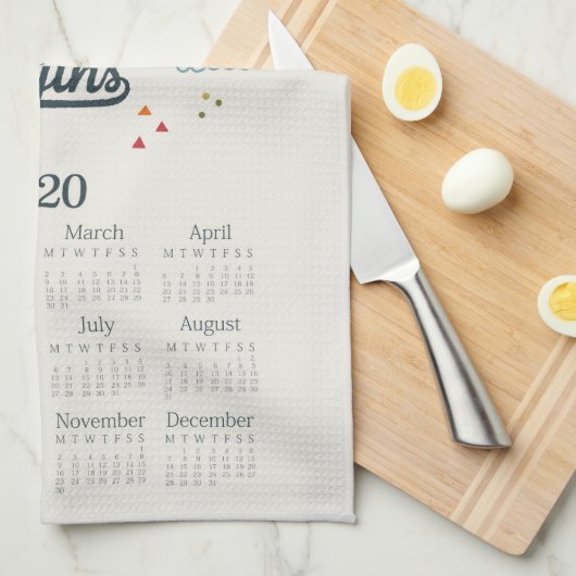 Tea Towel Calendar | Wall Art | Kantoor decor Theedoek (Quarter Fold)