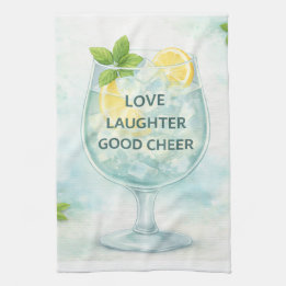 Tea Towel | Gin & Tonic Lemon Mint Kitchen Gift Theedoek