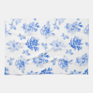 Tea Towel in delft blue roses Theedoek