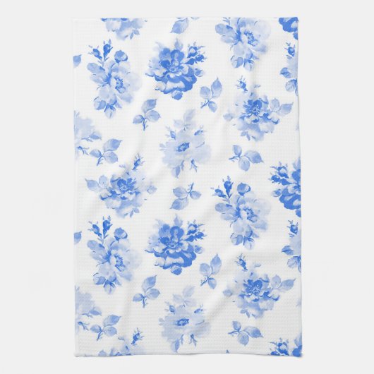 Tea Towel in delft blue roses Theedoek (Verticaal)