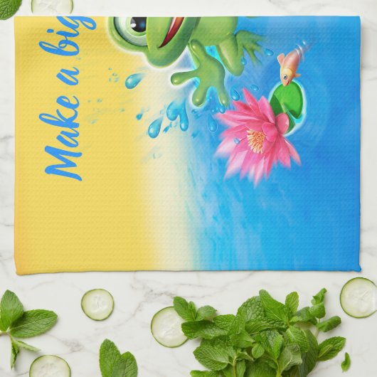 Tea Towel Leap Frog ontwerp. Theedoek (Gevouwen)