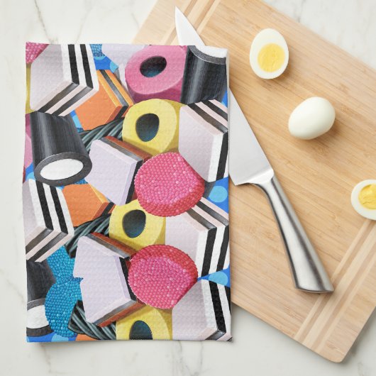 Tea Towel Licorice Snoep Cascade Theedoek (Quarter Fold)