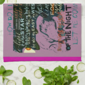 Tea Towel Lila Love Poetry citeert Shakespeare Theedoek (Gevouwen)