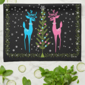 TEA TOWEL MCM CHRISTMAS REIN DEERS THEEDOEK (Gevouwen)